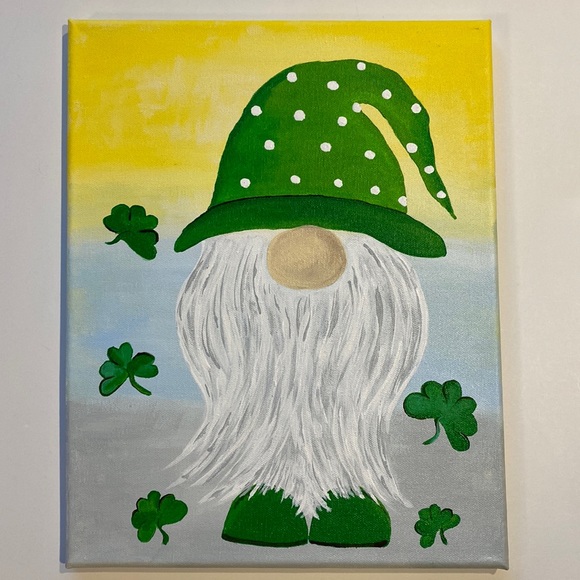 handmade Other - Lucky Gnome 14” x 11” Original Art Decor Wall Hanging Painting